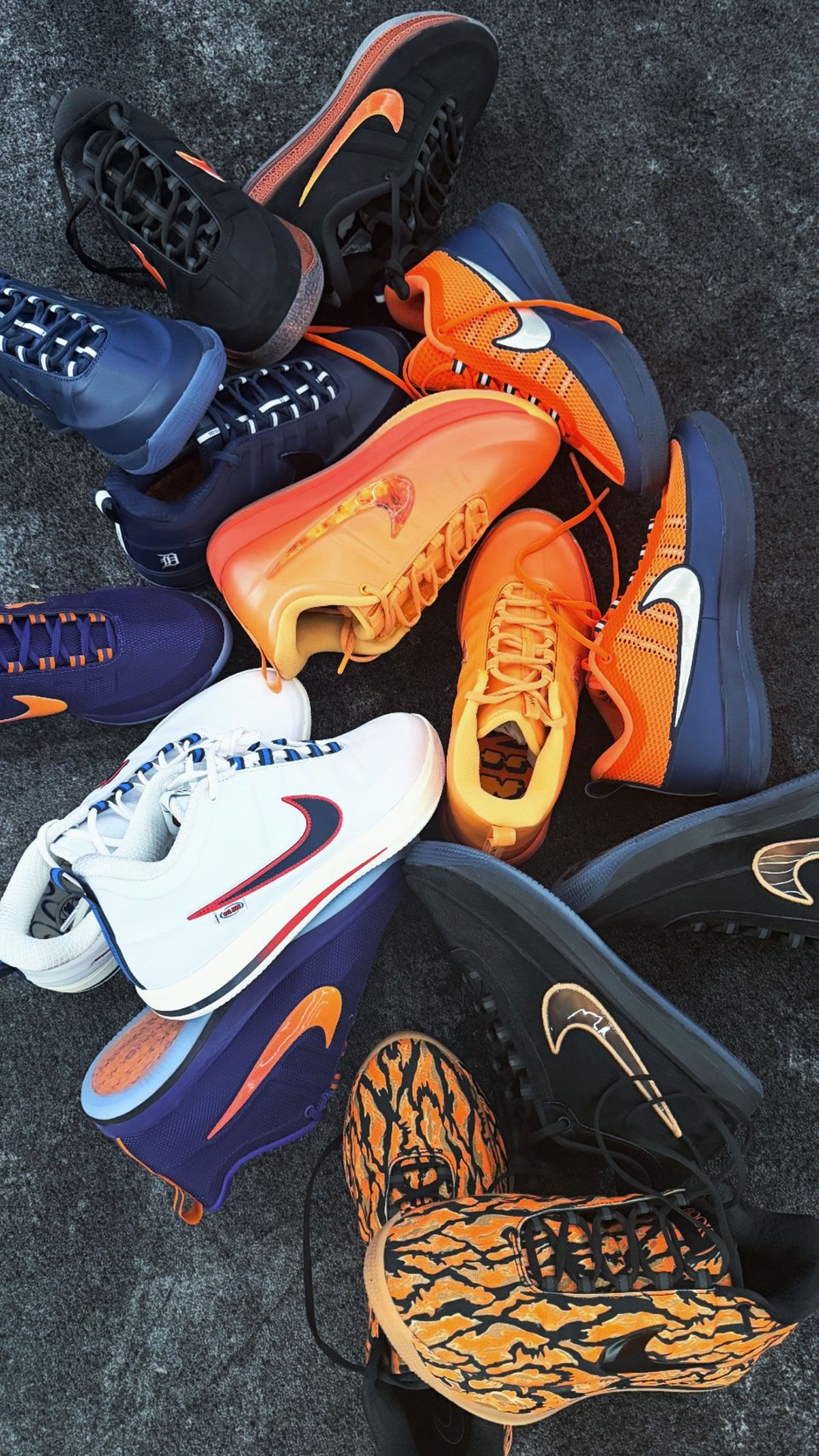 Nike Book 2 player exclusive in orange mesh and navy colorway worn by DeWanna Bonner at Phoenix Mercury ceremony