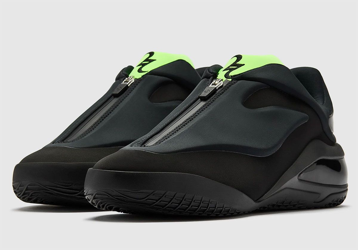 Converse SHAI 001 in Black/Green Beam and Ghosted/Daydream Yellow two-tone colorways showing neon tongue and outsole accents