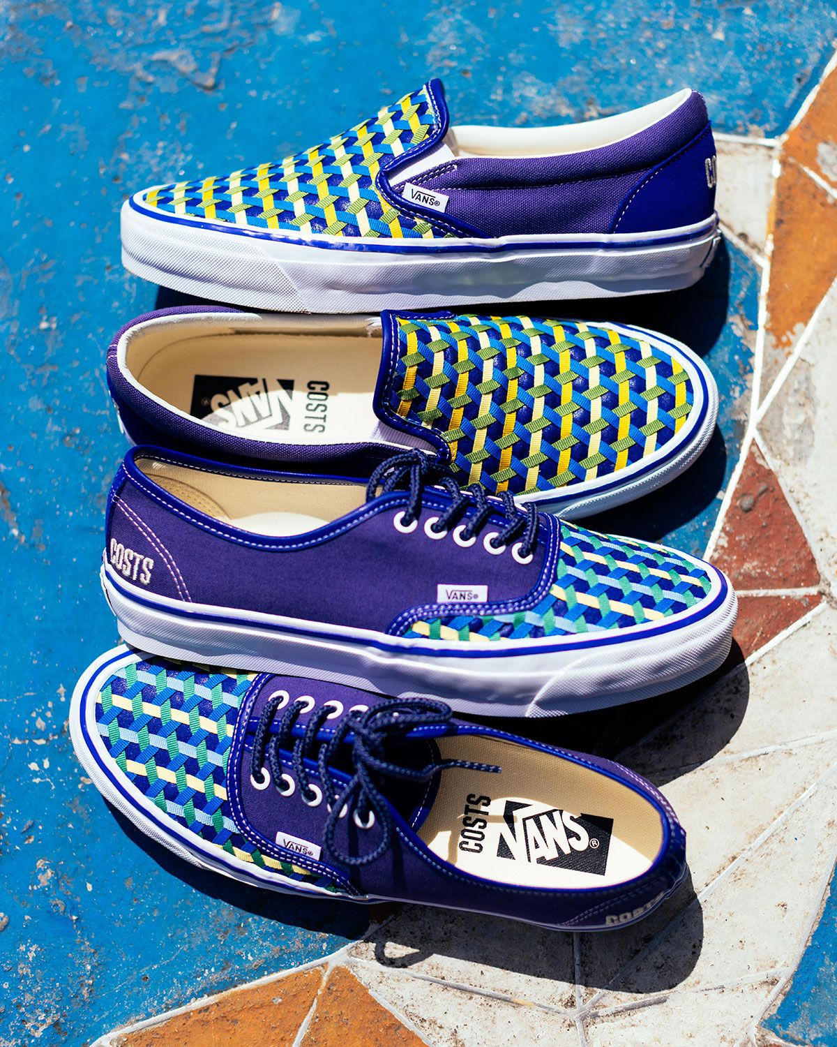 COSTS x Vans Authentic sneaker with bamboo-inspired woven pattern in earth-tone colorway