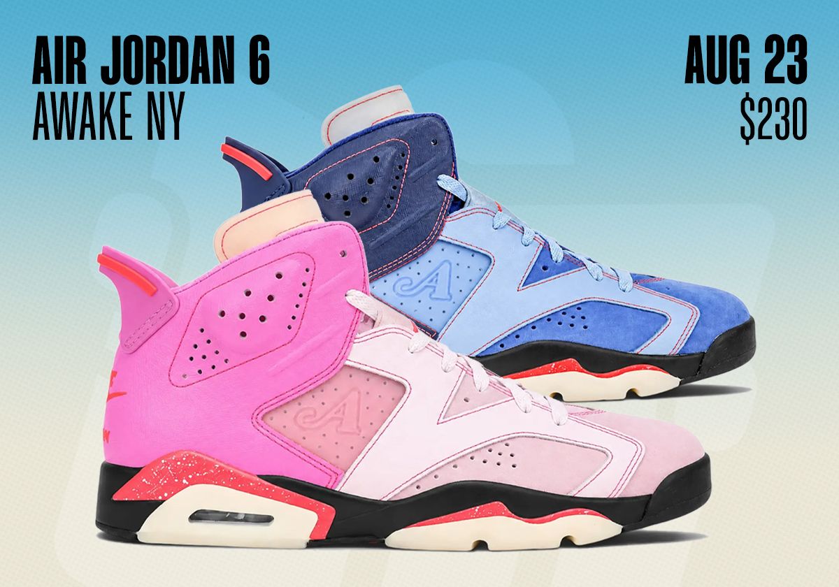 AWAKE NY Air Jordan 6 with Saffiano leather construction in two colorways