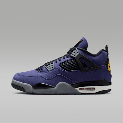 Air Jordan 4 Retro in Imperial Purple and Multi-Color, style FV5029-500, displayed at Nike retail price of $220