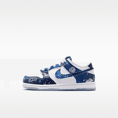 Nike Dunk Low x LEGO® Collection Little Kids' "White/Brave Blue/Metallic Platinum/Multi-Color"