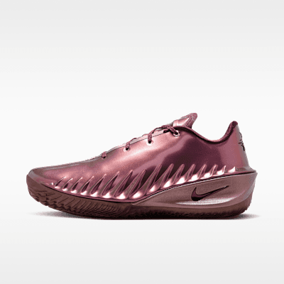 Nike G.T. Cut 4 Dylan Harper in Metallic Rose Gold and Deep Maroon colorway, lateral view emphasizing the guard-focused design and traction pattern