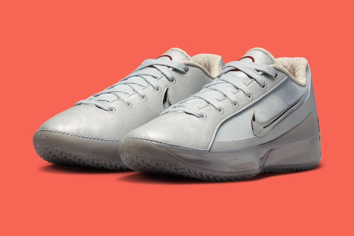 Nike LeBron NXXT Gen By JuJu in Metallic Silver colorway, side profile view showing reflective upper details