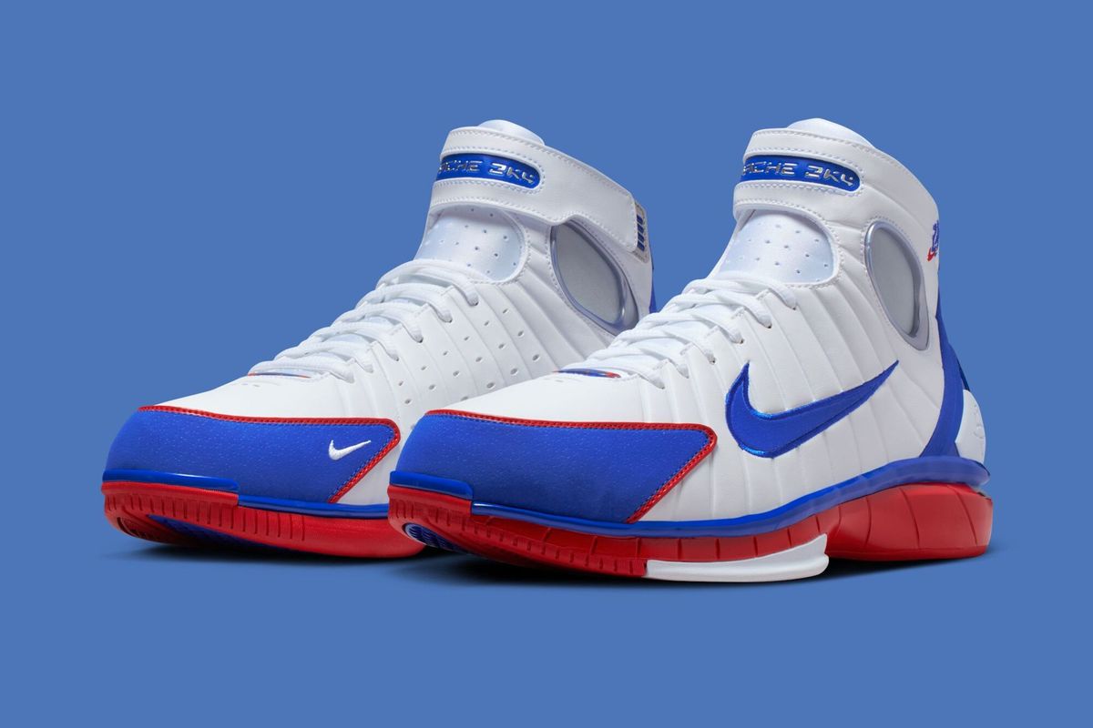 Nike Air Zoom Huarache 2K4 All-Star in full profile, showcasing the signature ankle collar and heritage colorway from the 2004 original
