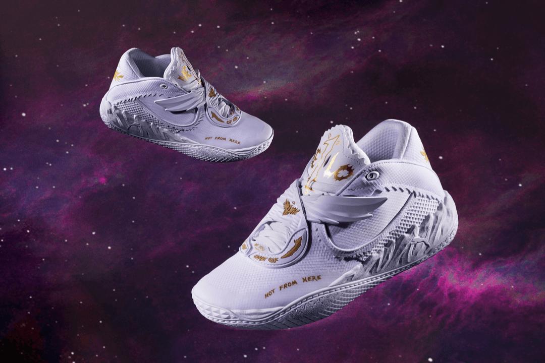 PUMA MB.01 'Mist' colorway basketball shoe, LaMelo Ball signature model