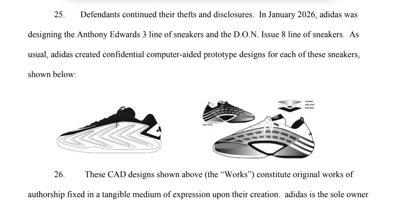 adidas Anthony Edwards AE2 sneaker at center of trade secret lawsuit against Sole Retriever - detail view 6