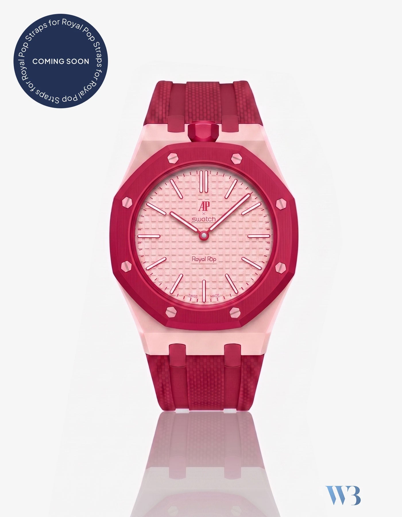 Wristbuddys Orenji Hachi orange rubber strap — wrist conversion for the Swatch x Audemars Piguet Royal Pop pendant. - detail view 5
