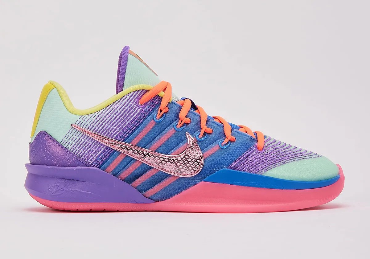 Nike Sabrina 3 "What The" multicolor hybrid sneaker featuring design elements from past colorways, releasing April 1, 2026 - detail view 3
