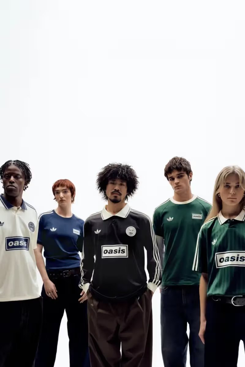 adidas Originals x Oasis Tour Jacquard Jersey in natural colorway, front-facing flat lay - detail view 1