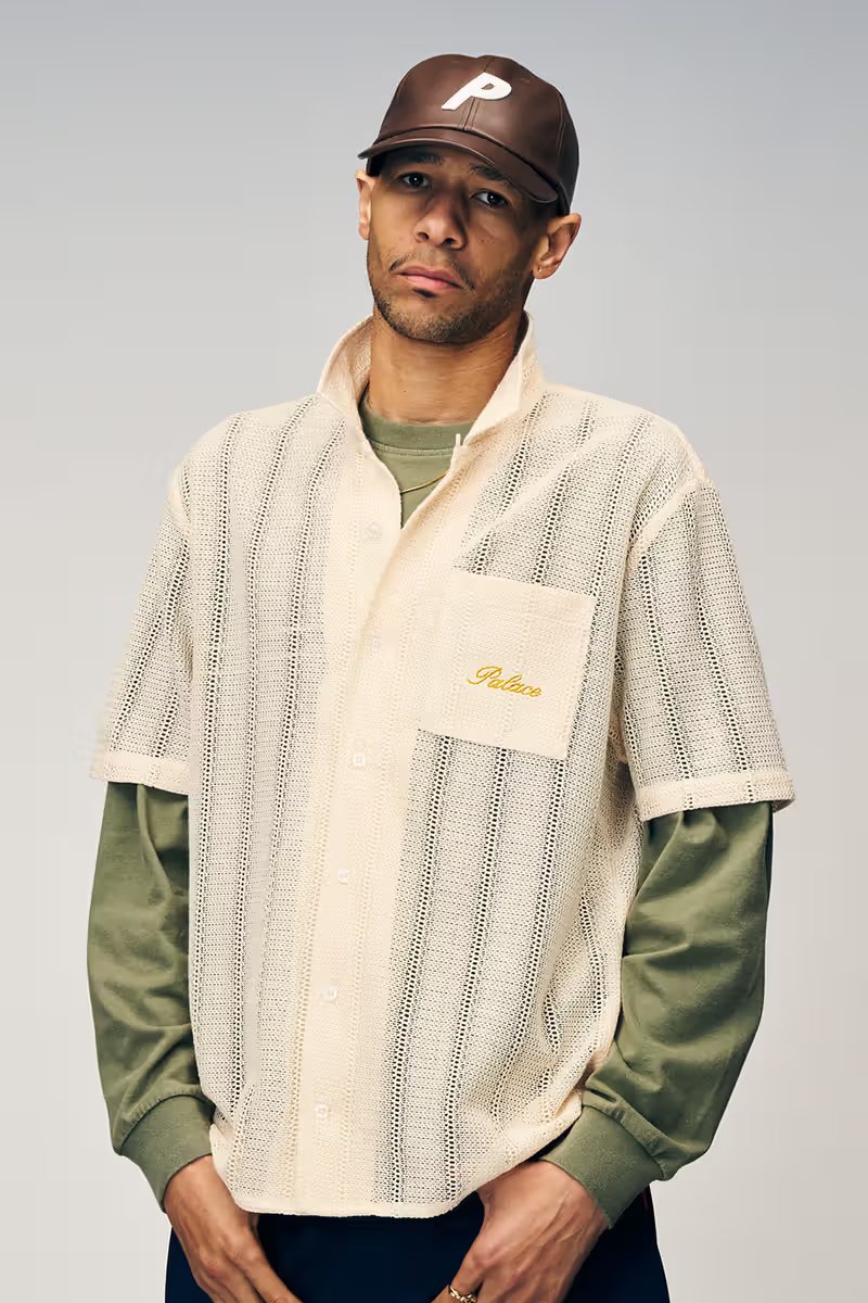 Palace Skateboards Summer 2026 lookbook featuring mesh jerseys, racing-inspired headwear, and linen pieces - detail view 4