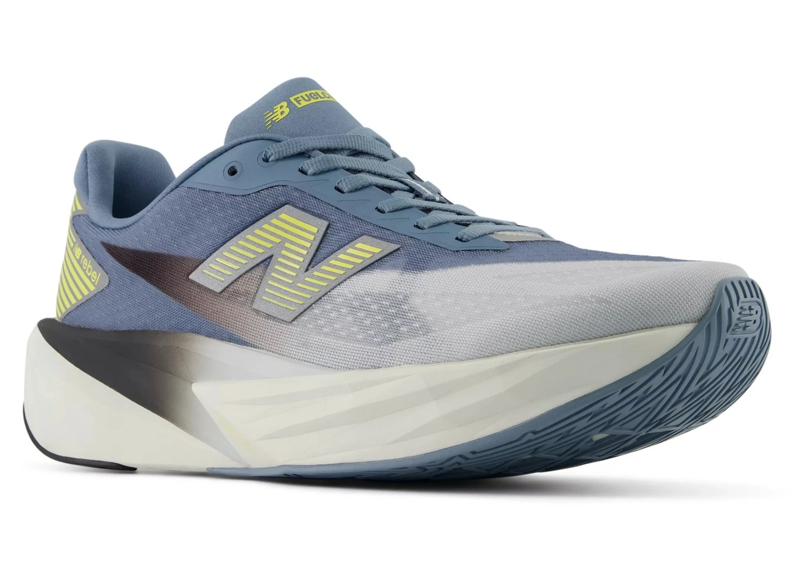 New Balance Night Lights Pack featuring the 9060R, 740, FuelCell Rebel V5, and ABZORB 2000 in soft blue and neon yellow colorways - detail view 2