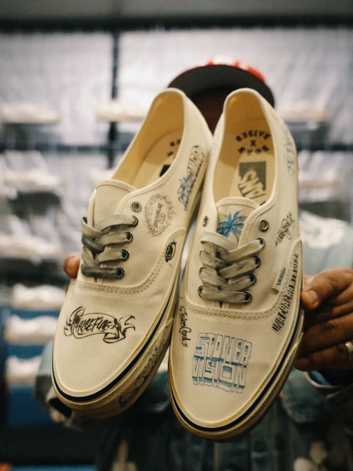 Born X Raised x Vans Authentic collaboration shoe shown at House of Vans Mexico City event - detail view 4