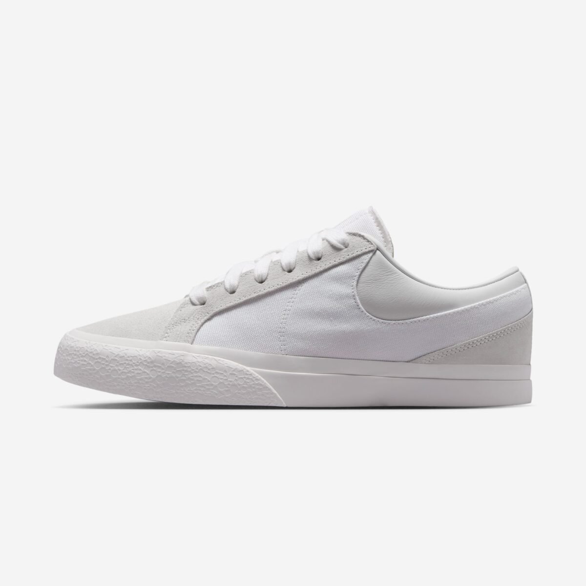 Nike Blazy Triple White all-white colorway side profile view - detail view 2