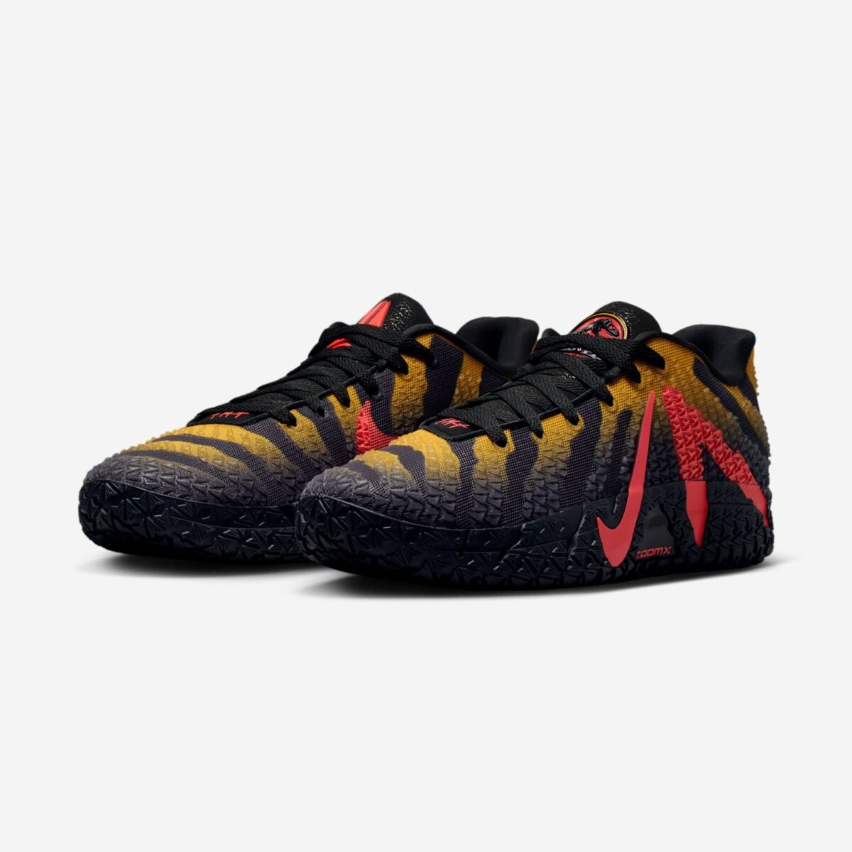 Nike Ja 3 Raptor in Jurassic Park colorway, showing lateral and medial views of the performance basketball shoe - detail view 1