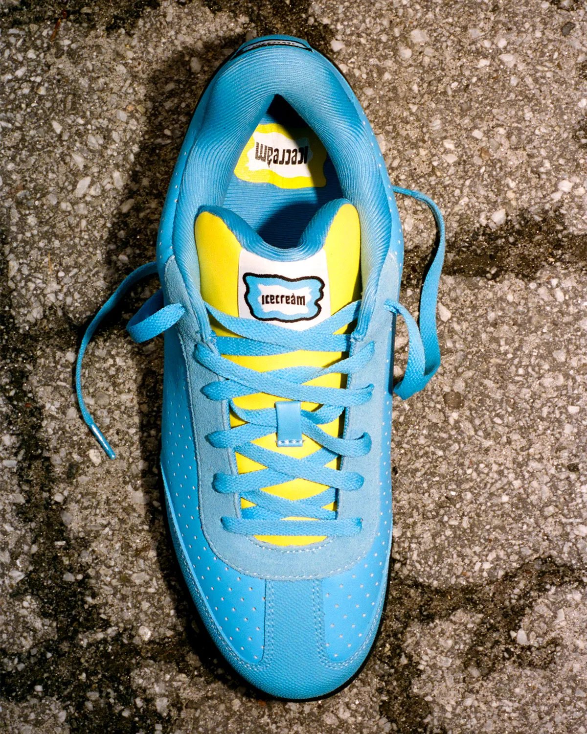 Reebok Board Flip 'Pale Cerulean' featuring light blue suede body with yellow tongue and black accents - detail view 2
