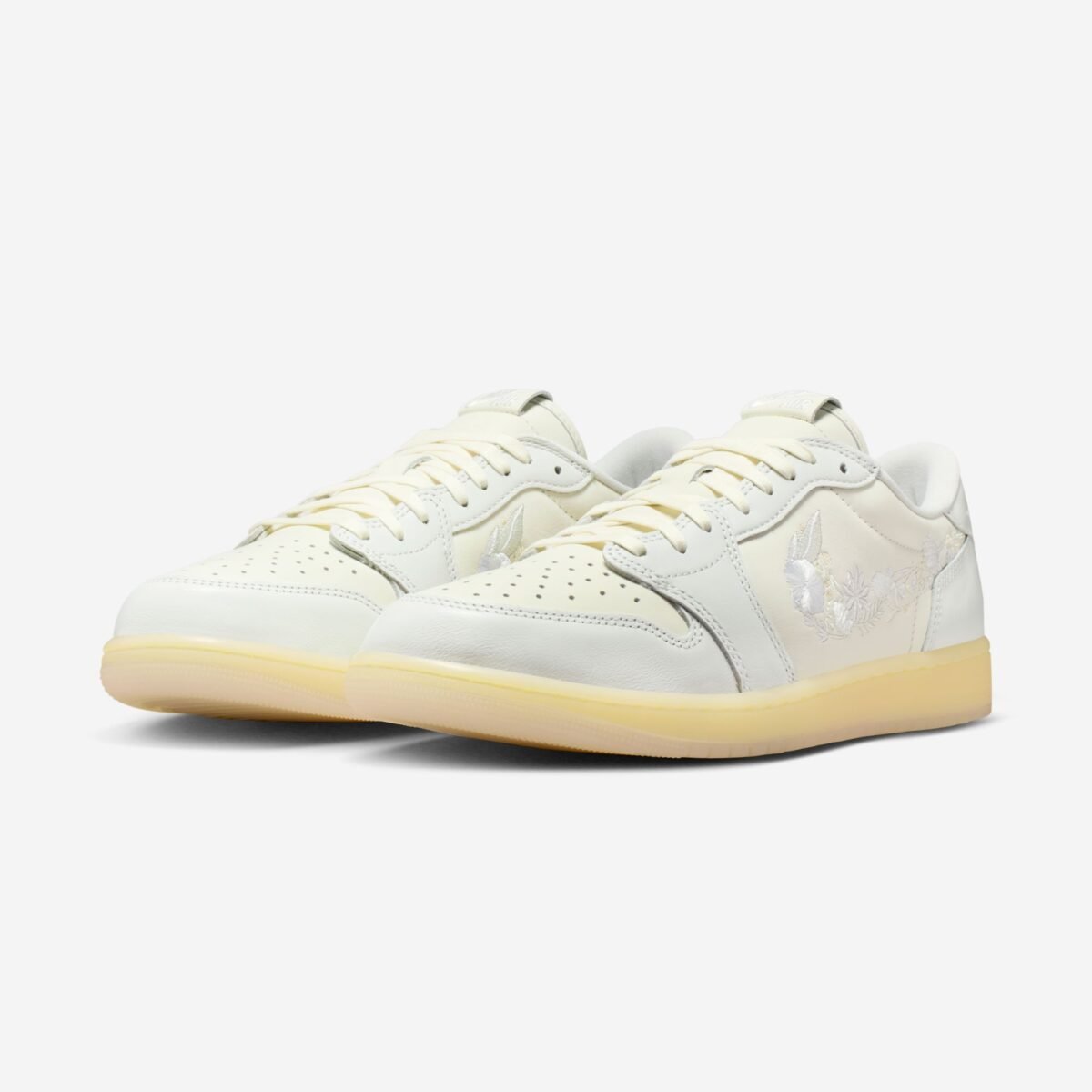 Air Jordan 1 Low OG Floral Swoosh with botanical-patterned Swoosh panel in colorway set to release March 2026 - detail view 1