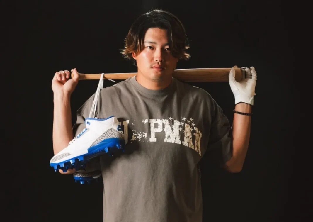 Munetaka Murakami in Jordan Brand apparel, officially signed to roster alongside Aaron Judge and Mookie Betts - detail view 1