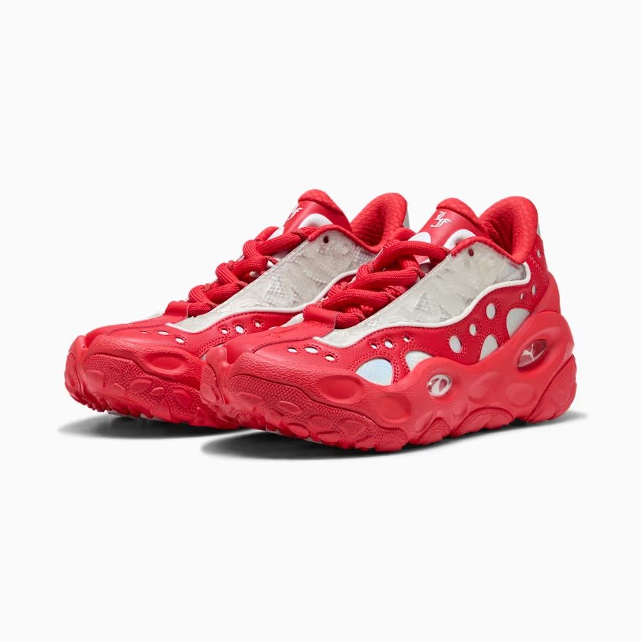 PUMA LaFrancé RNR in For All Time Red colorway, lateral and medial views - detail view 1