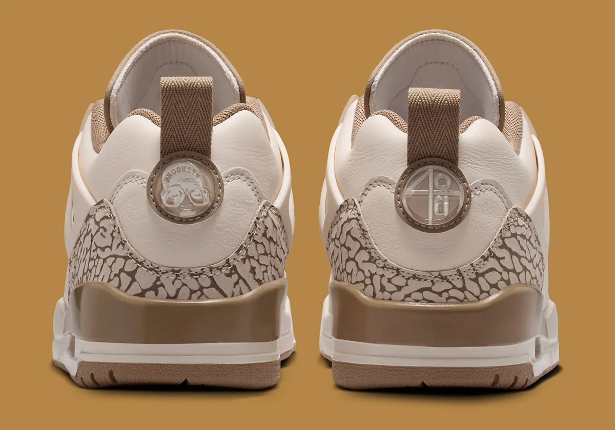 Jordan Spiz'ike Low in contemporary color palette, showing complex multi-panel design with layered mesh and overlays - detail view 5