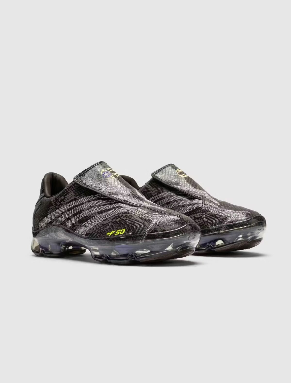 adidas F50 Walkable WMNS in Snakeskin Brown from the TWG Houston Rodeo Pack collaboration, featuring textured uppers and earth-toned colorway - detail view 1