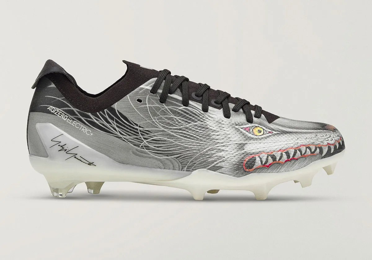 Y-3 x adidas Adizero Electric+ 11 Beast Pack football cleats with animal-inspired colorways in Primeknit upper and multi-surface sole design. - detail view 1