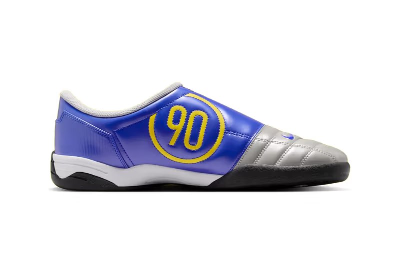 Nike Total 90 III in Metallic Silver, Racer Blue, and Black colorway from the July 2026 Brazil release - detail view 3
