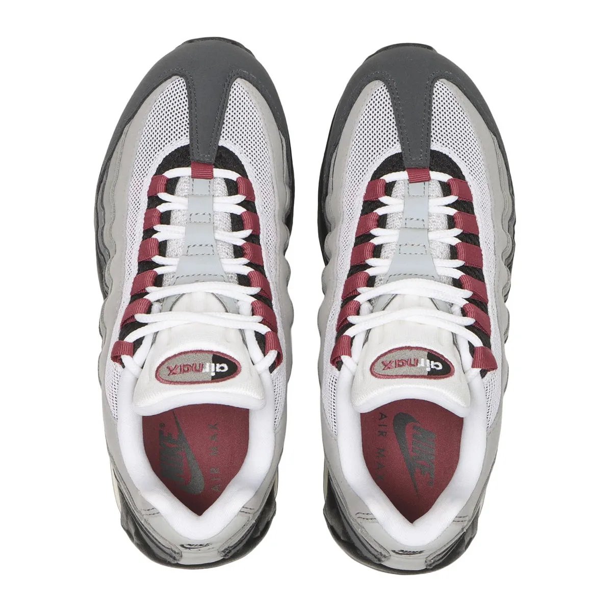 Nike Air Max 95 Pink Smoke in grey suede with pink smoke accents and black midsole, women's sizing - detail view 3