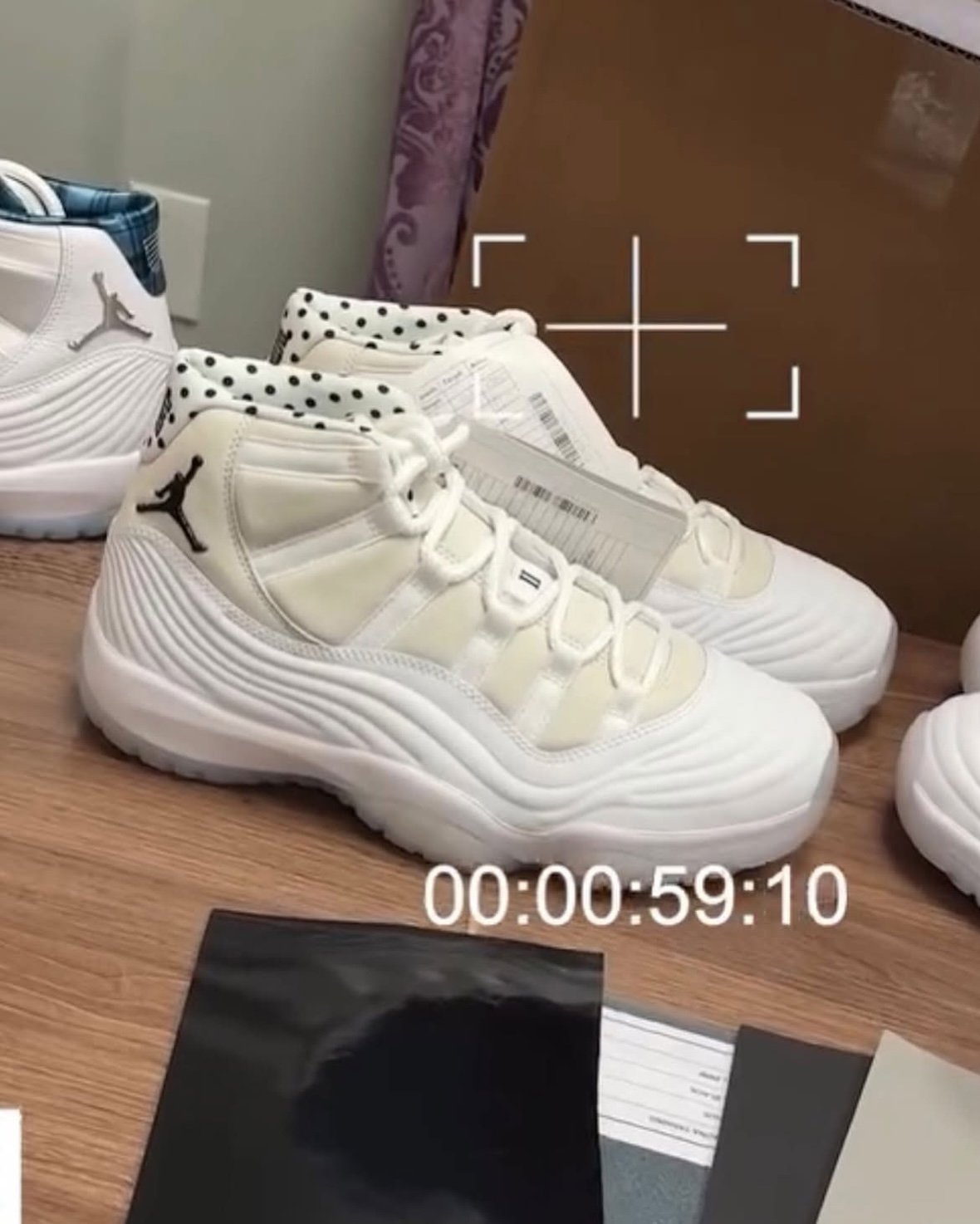Boyz II Men Air Jordan 11 design samples showing wave graphics, plaid, and polka dot prototypes from the collaborative project - detail view 5
