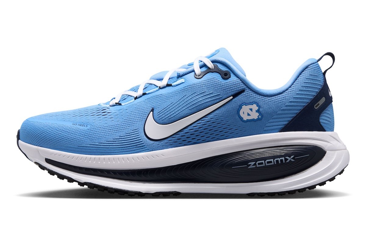 Nike Vomero 18 NCAA collection showing multiple school colorways with mesh uppers and team-specific color blocking - detail view 3