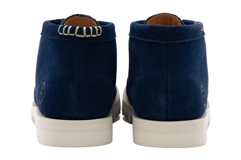 BAPE MANHUNT Tabi split-toe sneaker in indigo blue with sashiko stitching detail - detail view 3