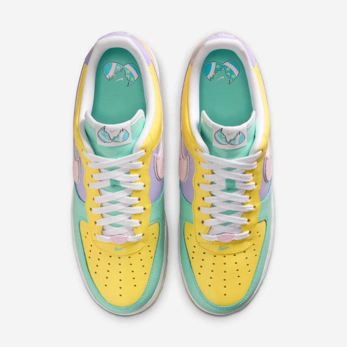 Nike Air Force 1 Low in Easter colorway with pastel overlays and white leather base - detail view 4
