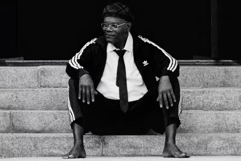 Samuel L. Jackson in adidas's 'The Original Icon' campaign featuring the classic Superstar silhouette with shell toe - detail view 1