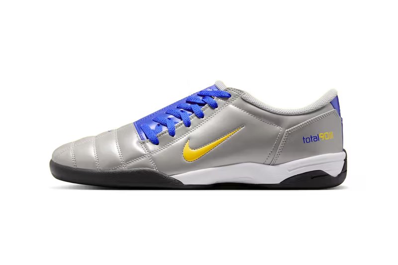 Nike Total 90 III in Metallic Silver, Racer Blue, and Black colorway from the July 2026 Brazil release - detail view 2