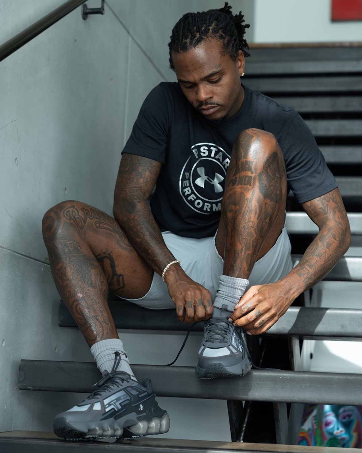 Gunna x Under Armour Scorpio sneaker, featuring spike-like midsole extrusions and HOVR cushioning technology - detail view 5