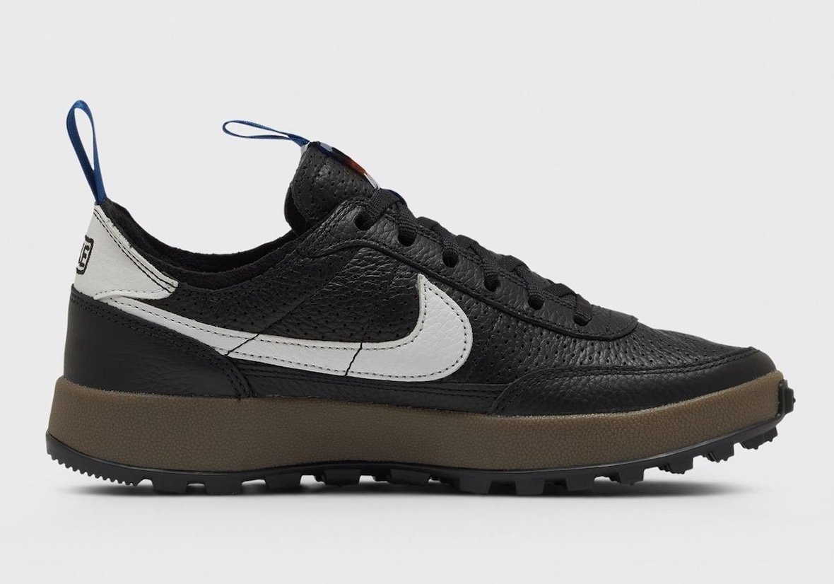 Tom Sachs x Nike General Purpose Shoe in Black with Team Royal blue pull tabs and white Swoosh details - detail view 4