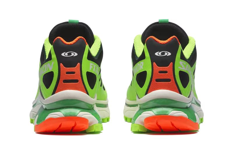 Salomon x Ferxxo XT-4 OG FERXXOCALIPSIS in neon green with FERXXOCALIPSIS album artwork graphics - detail view 4
