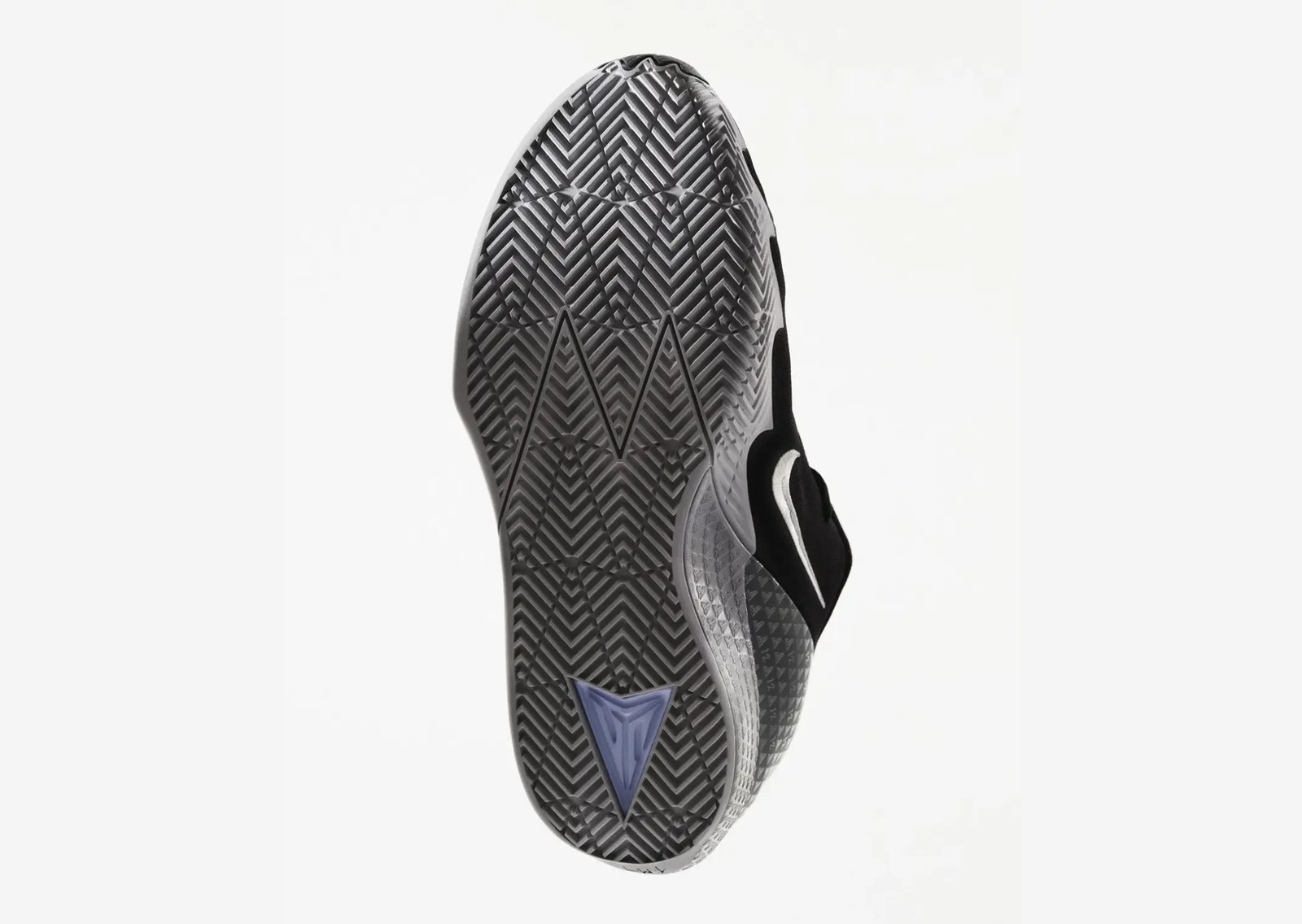 Nike Twelve Time Ja Morant signature sneaker in Black/White colorway with mesh upper and textured wave side panels - detail view 4