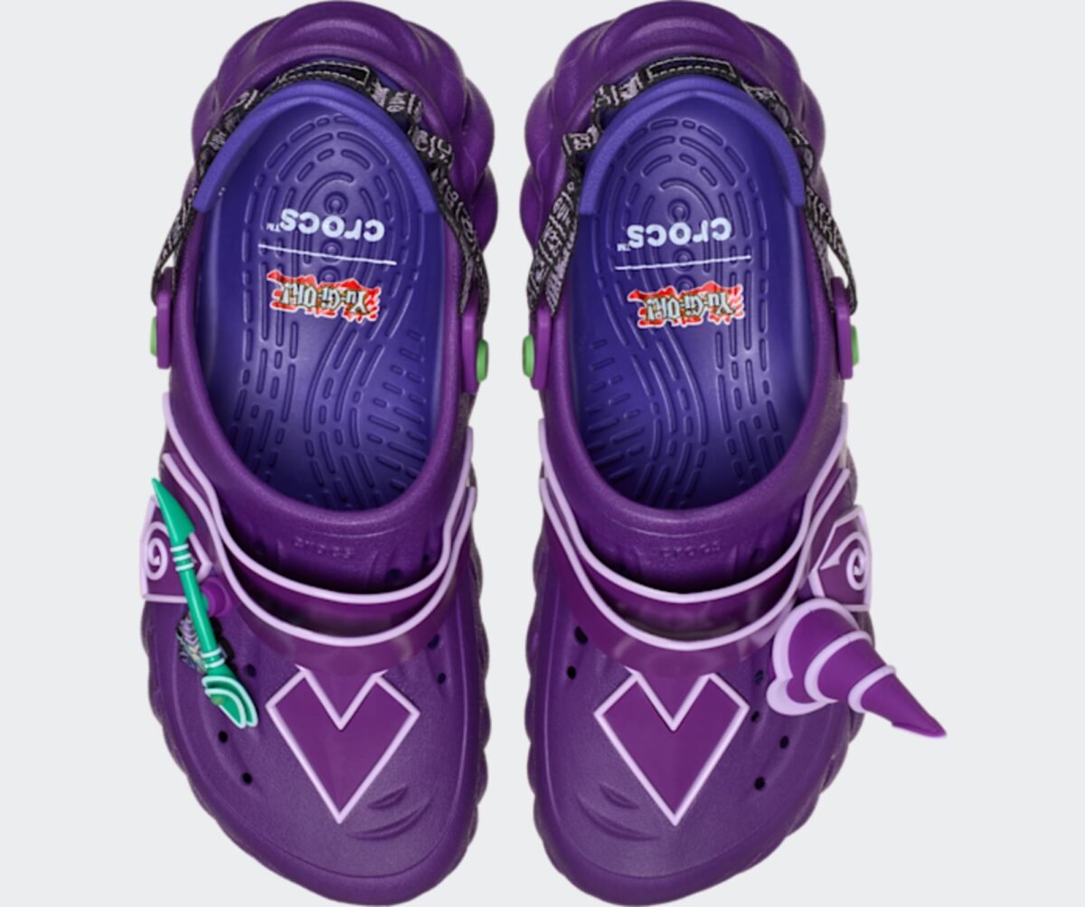 Yu-Gi-Oh! x Crocs Echo Clog in Dark Magician multicolor colorway, style code 213591-90H, releasing September 10, 2026 - detail view 3
