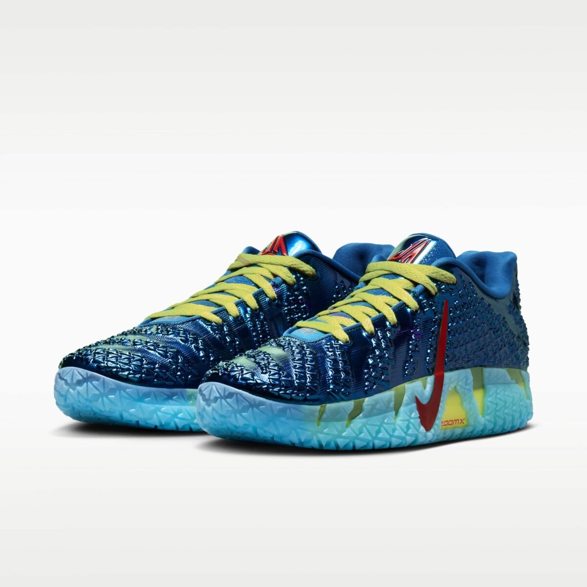 Nike Ja 3 'Uncle Phil' colorway in side profile view, showcasing the model's signature angular silhouette and ankle collar design - detail view 1