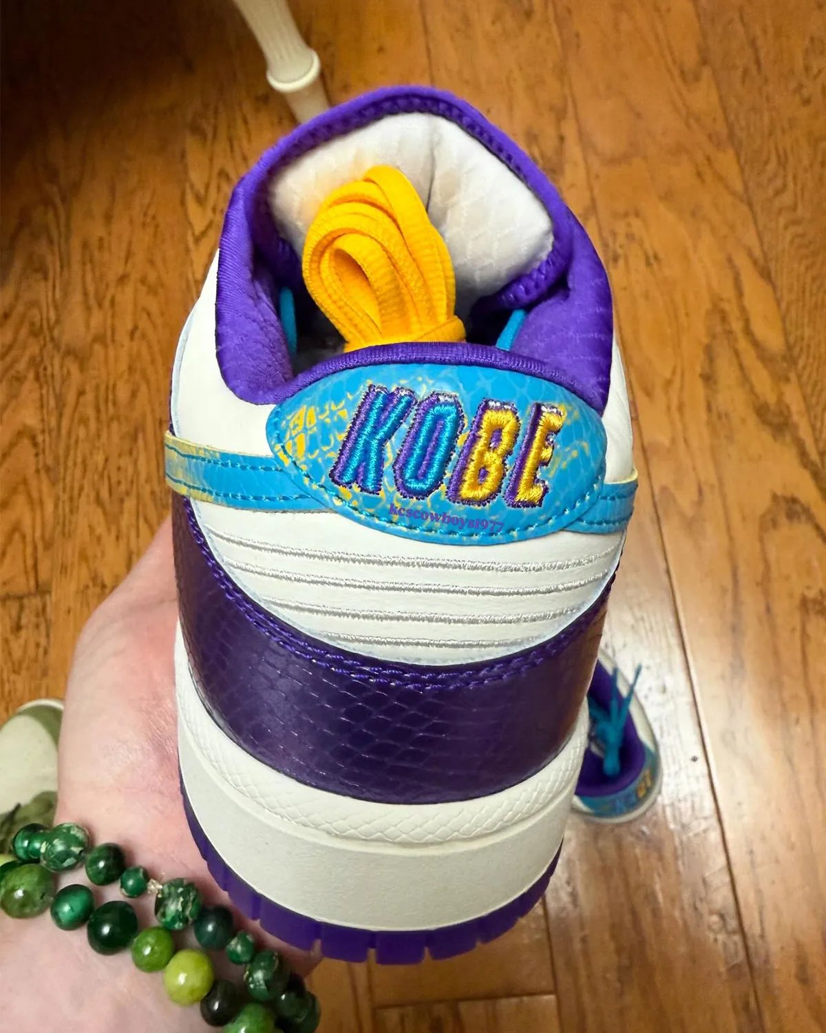 Nike Dunk Low Protro in Kobe Bryant Draft Day colorway, featuring premium leather construction and modern performance design elements - detail view 3