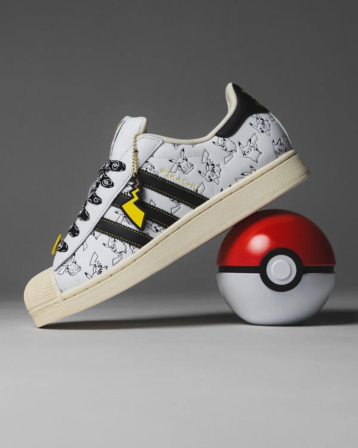 adidas Pokemon 30th Anniversary Collection featuring multiple Pokémon characters across Superstar and Adistar silhouettes - detail view 4
