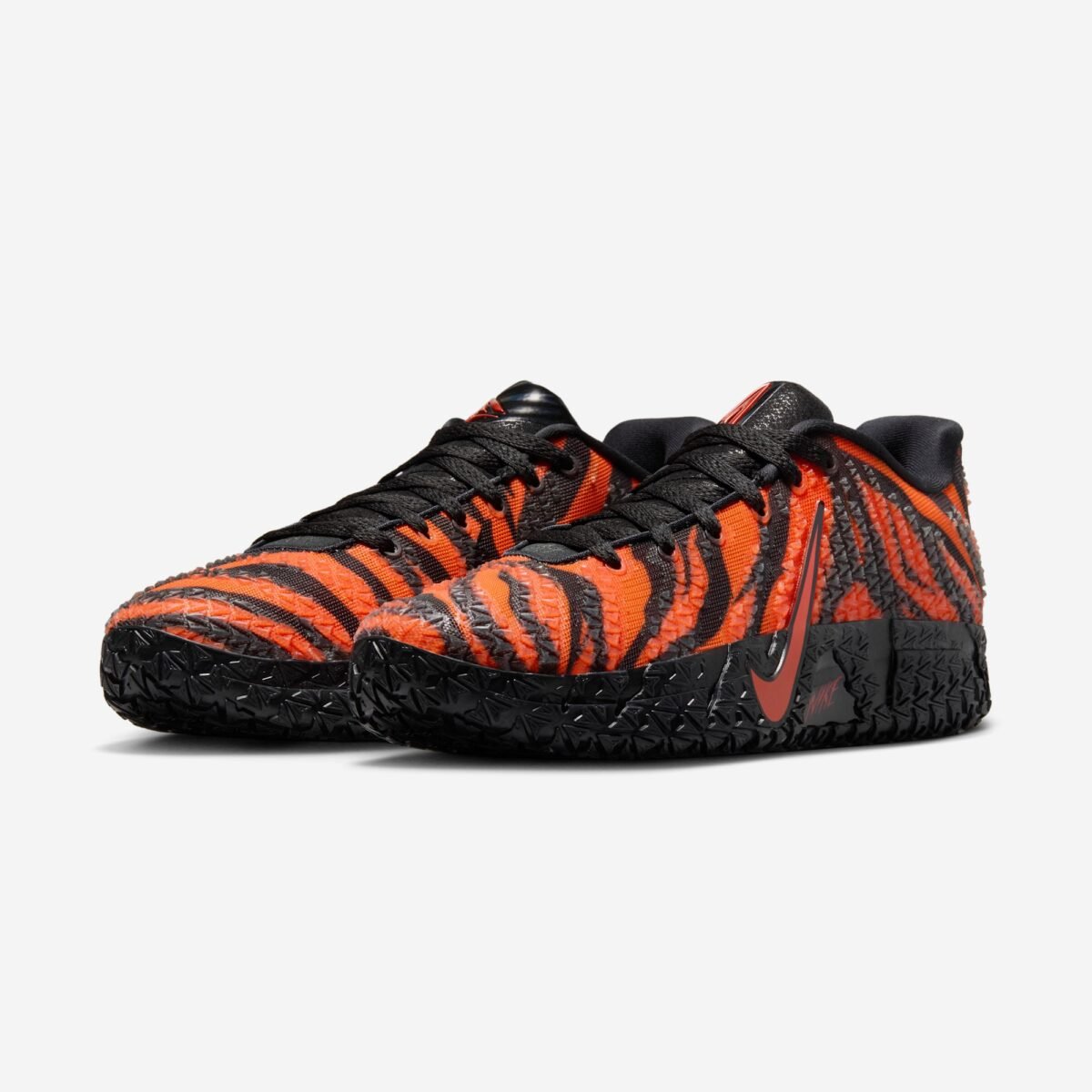 Nike Ja 3 Animal Pack Tiger colorway featuring striped tiger-inspired design on performance basketball silhouette - detail view 1