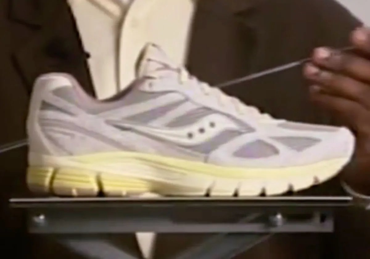 3sixteen and Saucony collaboration campaign imagery featuring 80s retro aesthetic design elements - detail view 1