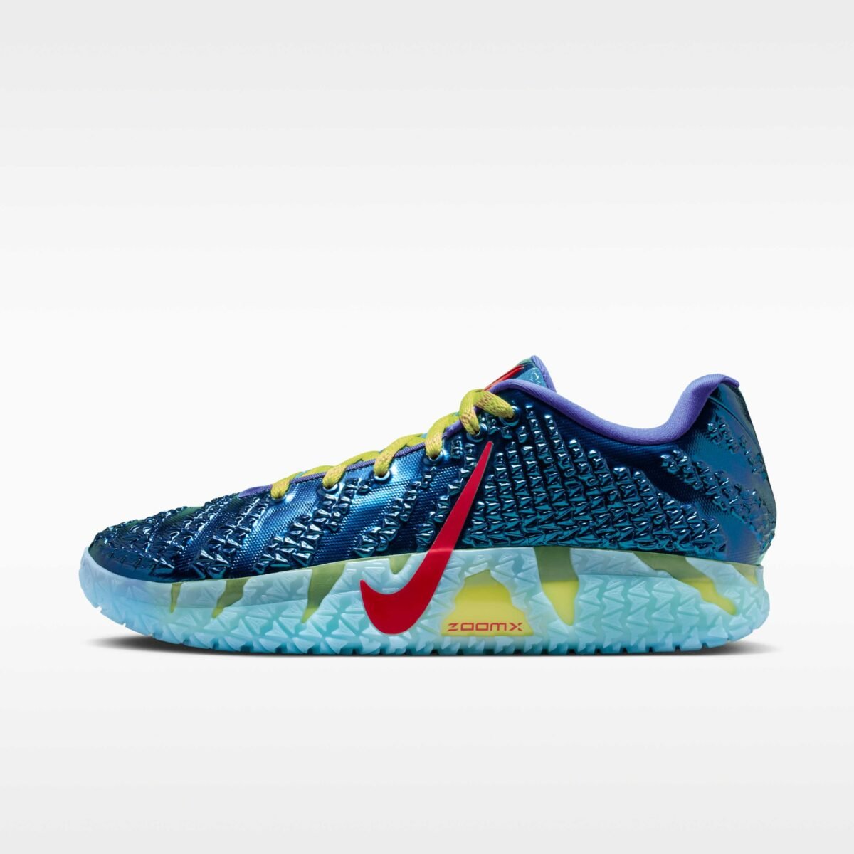 Nike Ja 3 'Uncle Phil' colorway in side profile view, showcasing the model's signature angular silhouette and ankle collar design - detail view 2