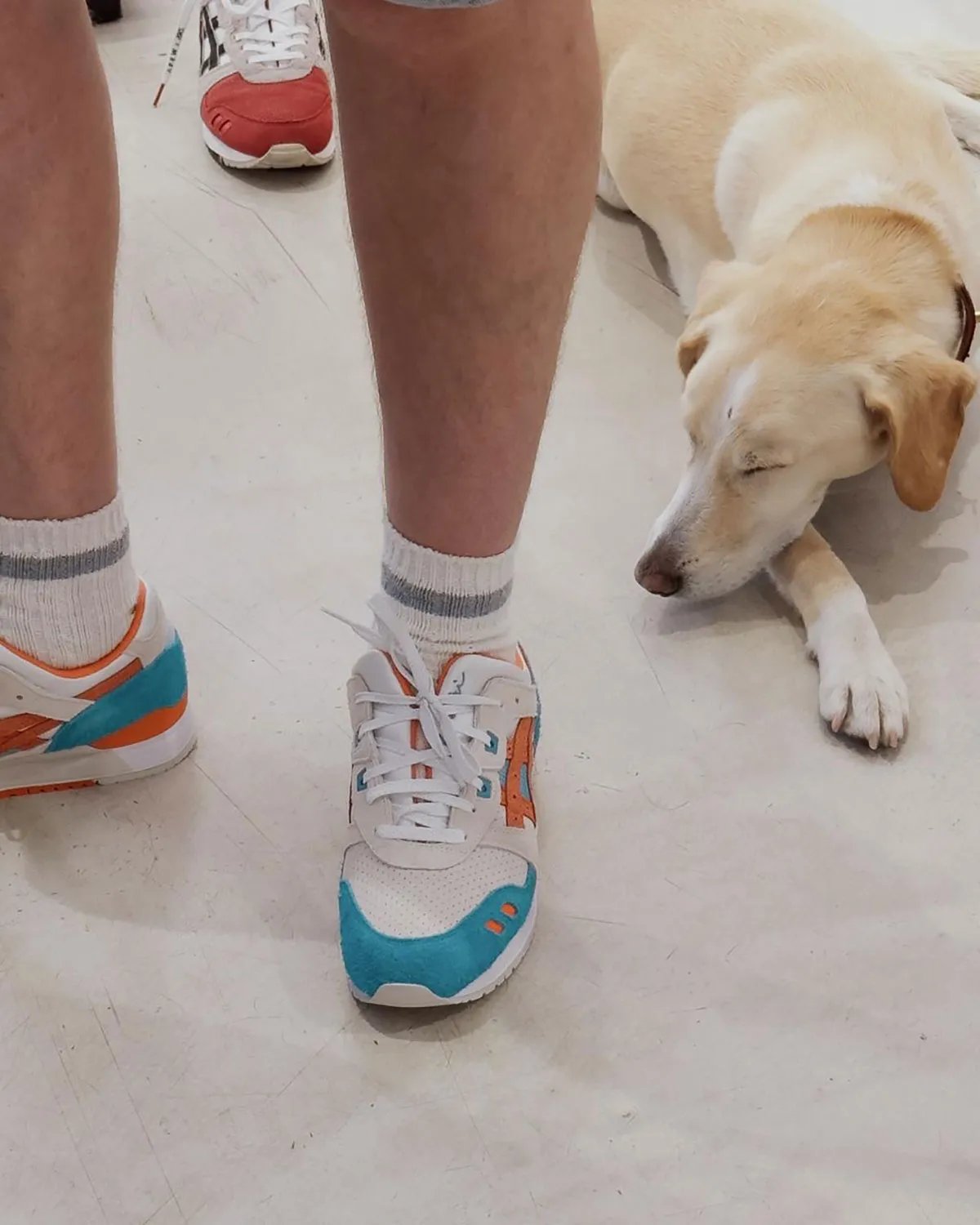 ASICS GEL-Lyte III Remastered in coral, featuring split tongue design and commemorative branding - detail view 2