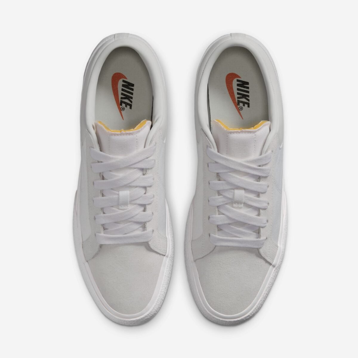 Nike Blazy Triple White all-white colorway side profile view - detail view 4