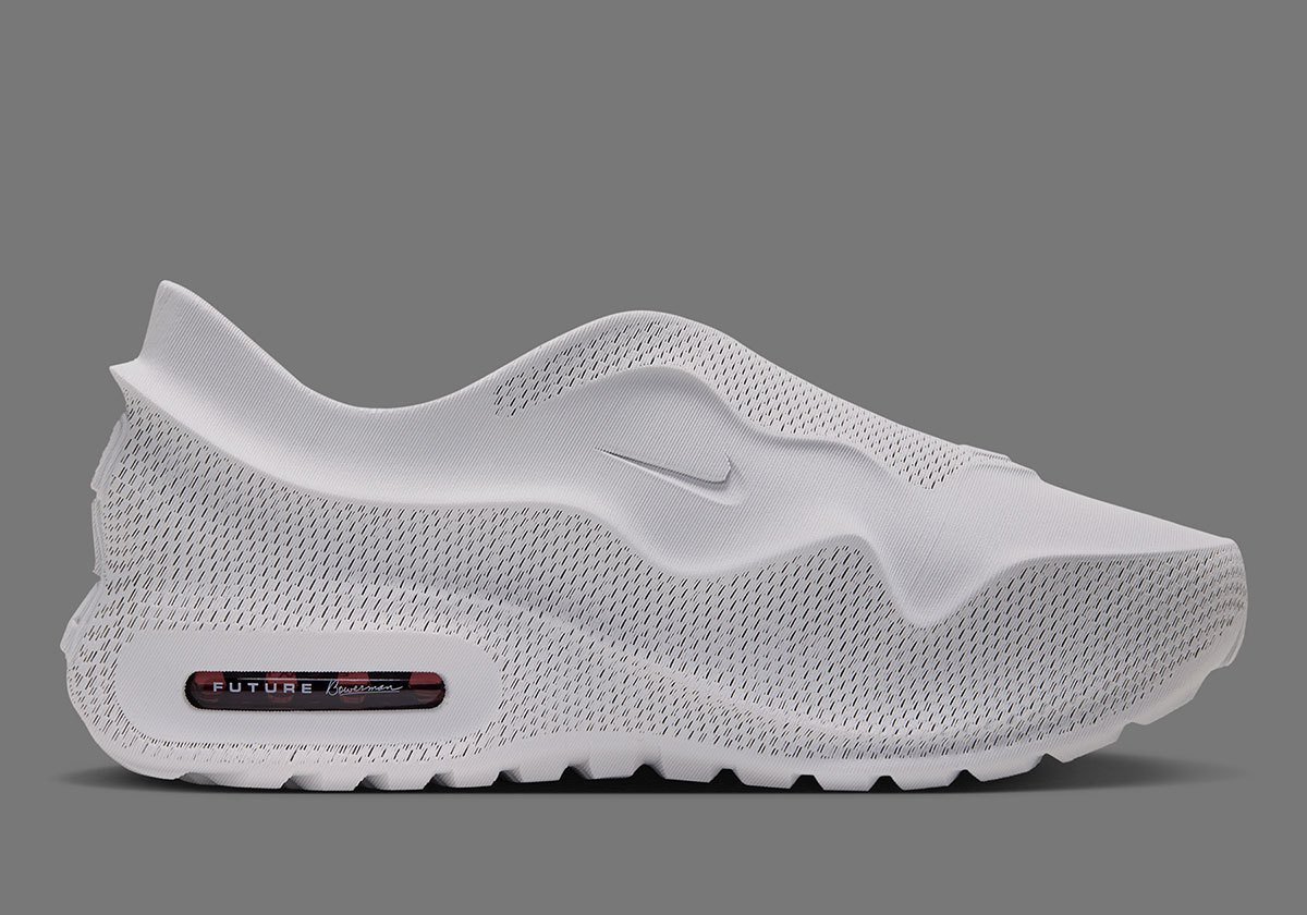 Nike Air Max 1000.3 in Pure Platinum with Burgundy Crush Air unit, lateral view - detail view 3