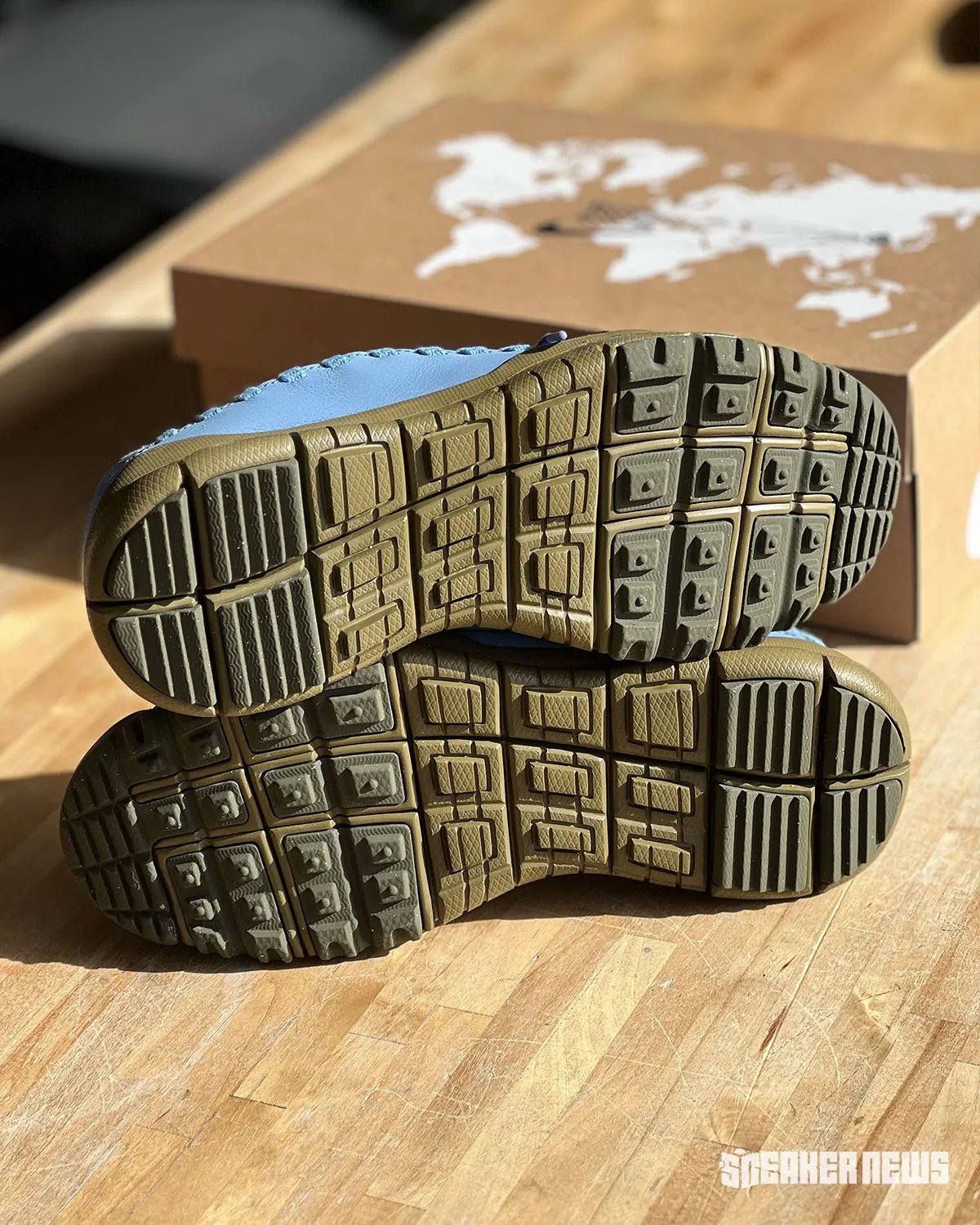 Soulgoods x Nike Homescape Woven in Blue Beyond colorway, featuring asymmetrical lacing and woven mid-panel with rugged outsole - detail view 3
