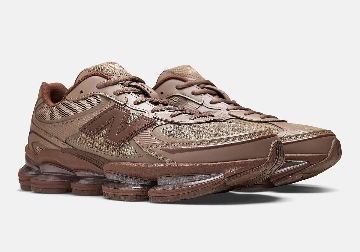 New Balance 2000L in Thunder Brown colorway, showcasing leather paneling and ABZORB cushioning